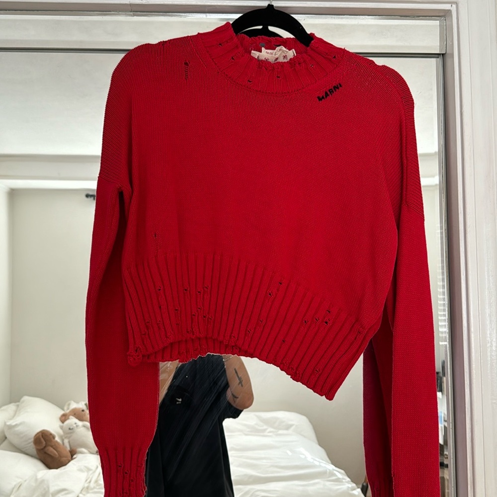 Marni Cropped Yarn Sweater